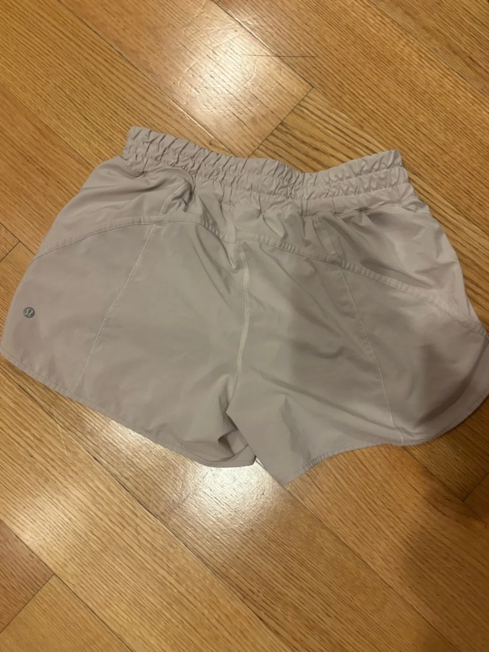 Lulu Lemon Women’s Elastic Waist Shorts - Light Taupe/pink. Maybe worn once - Picture 2 of 3